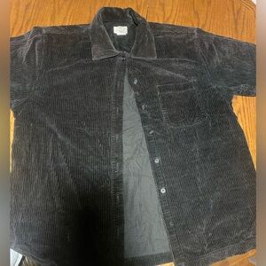 Black cord button up